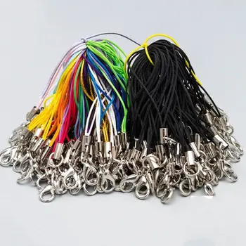 100 бр., полиестер кабел с пръстен за скачане, въжета за изработка ключодържател, окачване за бродерия, Материали, ръчно изработени