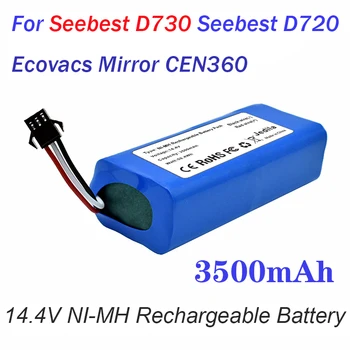 14,4 v 3500 mah NI-MH Акумулаторна Батерия За Seebest D730 Seebest D720 Ecovacs Mirror CEN360 резервни Части За Робот-Прахосмукачка