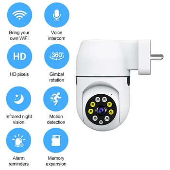 2-Мегапикселова IP Камера, WiFi 1080P Smart ВИДЕОНАБЛЮДЕНИЕ Outdoor за Сигурност на Cam Mini 360 Видеонаблюдение Автоматично Следене на Безжична Камера за Наблюдение