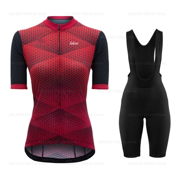 2023 Нов дамски комплект Фланелка с къс ръкав за Велоспорта, Летен велосипеден костюм, Дишащи дрехи за планинско колоездене, Спортно облекло за триатлон
