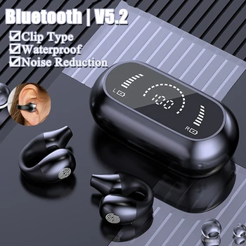 2023 Нови Безжични слушалки-клипове Bluetooth 5.2, водоустойчиви слушалки с Шумопотискане, с микрофон, Слушалка за разговори HD