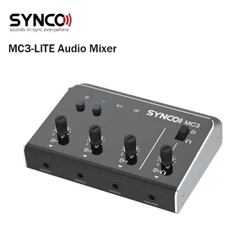 4-Канален аудиомикшер SYNCO MC3-LITE с мониторинг в реално време за директно излъчване