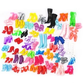 60 двойки/компл. смесени модни обувки на висок ток, цветни сандали за кукли Барби, обувки, аксесоари за момичета, детски играчки, Топла разпродажба