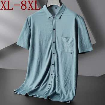 7XL 8XL 6XL Нова лятна реколта риза в китайски стил, мъжки ежедневни свободни мъжки ризи с джобове, мъжки Дрехи camisa masculina