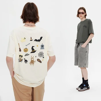 ASHLIMO Japan Tide Ins Летни Свободни Памучни Тениски с къс ръкав И графичен принтом, Градинска дрехи Големи размери, Тениска с къс ръкав