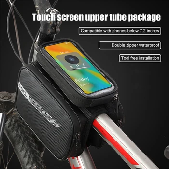 B-SOUL Велосипедна Чанта за Телефон със Сензорен екран Отпред 1,5 Л, Чанта за Планински Велосипед, Отразяваща Модел, Велосипедна Чанта За Телефон