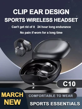Bluetooth-слушалки с костна проводимост TWS Bluettoth 5.3, безжични слушалки, спортни стерео слушалки Hi-Fi Слушалки с микрофон