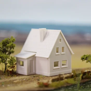 Evemodel 1 единица N Мащаб 1:160 Модел жп селски къщи в разглобено формата, бял празен комплект строителни детайли