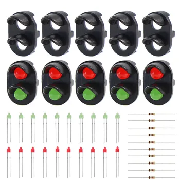 Evemodel Signals-JTD12 10 комплекта целеви лица със светодиоди за жп сигнал N или Z в мащаб 2 аспекта