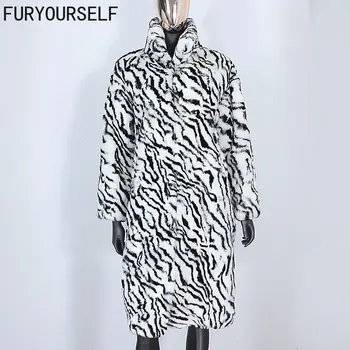 FURYOURSELF 2023 Модни дълго палто от естествена кожа заек Рекс, зимно яке, дамски Връхни дрехи, градинска дрехи, дебела топла корея безплатна