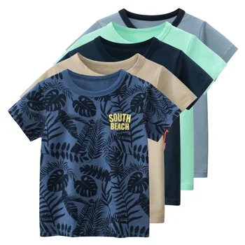 MODX Лятна нова детски дрехи, бебешки дрехи с писмото принтом във формата на лист формат а1, тениска с къси ръкави за момчета
