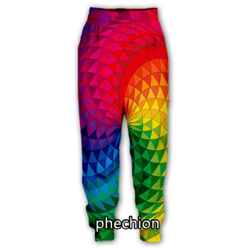 phechion, нови мъжки/дамски ежедневни панталони с 3D принтом под формата на геометрични кръг, модни градинска дрехи, мъжки свободни спортни дълги панталони F228