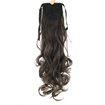Soowee Дълги синтетични косми за изграждане, Къдрава завязки, перука във вид на конска опашка, отгоре косата Fairy Tail, женска коса на заколках