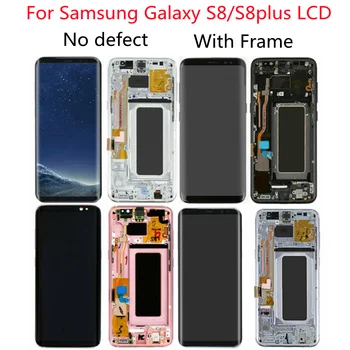 Super AMOLED Оригинал За Samsung Galaxy S8 LCD G950F G950U Сензорен Екран S8 Plus G955F G955U Сензорен Екран възли С Рамка