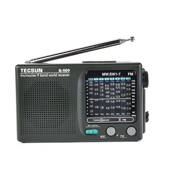 TECSUN R-909 AM FM Преносимо Радио с Джобен размер Многолентови Стереоприемник FM Средневолновой къси вълни 9-Лентов Прием