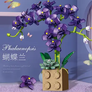 Urban creative растение, Цвете серия Бонзай, лилаво phalaenopsis, Украса на помещенията, модел 