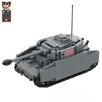 WW2 Panzer IV ausf H Военно оръжие играчка танк Градивен елемент на Набор от тухли Модел за рожден Ден, Коледни подаръци с 1 войник