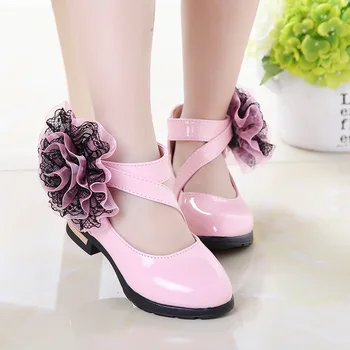 zapatos de niña/ детски обувки за момичета; сезон пролет-есен; кожени обувки; Нова корейска обувки на принцесата; обувки за изпълнения на студенти на подметка;