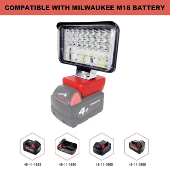 ZK40 Автомобилни Led Работни Светлини, Фенери, Електрически Фенер Прожектор за Milwaukee M18 18V Li-ion Battery High and Low Ceam Control