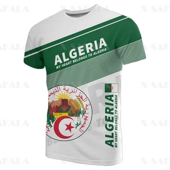 Алжир, Мозамбик, Южна АФРИКА, висококачествена тениска от млечно влакно с 3D принтом кръгъл отвор, мъжки, дамски ежедневни блузи-2