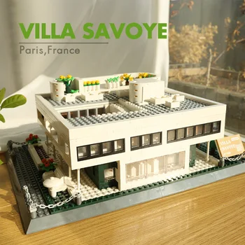Архитектурата на Париж, градинска сцена, Вила Савой, детски образователни играчки, от малки частици, градивни елементи