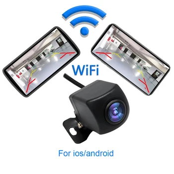 Безжична автомобилна резервна камера, WIFI Автоматична камера за задно виждане 170 градуса Дясната камера на слепи петна HD нощно виждане за suv MPV автомобил