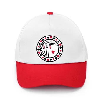 Бейзболна шапка с писмото принтом Poker A, регулируем детска шапка, шапка от слънцето за момчета и момиченца, шапка в стил хип-хоп, въведете своя дизайн по поръчка