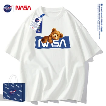 Висококачествена тениска NASA GISS с аниме голям размер за мъже, памучен тениска с къс ръкав, 18 цвята, trend Leis
