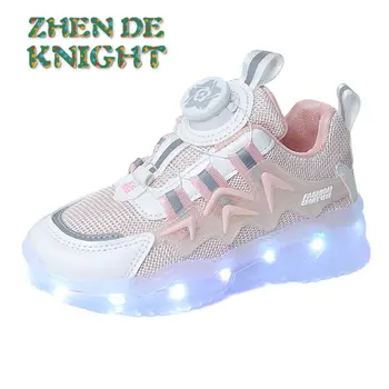 Детски обувки, на новост 2023 година, лека кожена обувки за момичета, маратонки за момчета, лека износостойкая ежедневни обувки