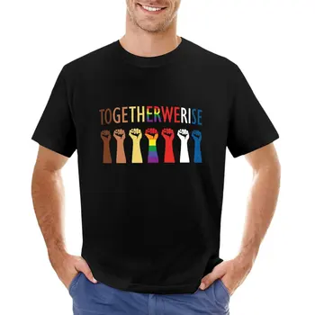 Дизайнерска тениска Together We Rise Unity, тениски за гиганти, летни потници, тениска блонди, корейски модерен мъжки тениски за тренировки