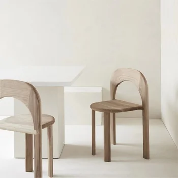 Домашен маса за Хранене, стол, направен от дъб с скандинавски облегалка, Мебели за хола, дървен стол, градински улични предмети от интериора на купето