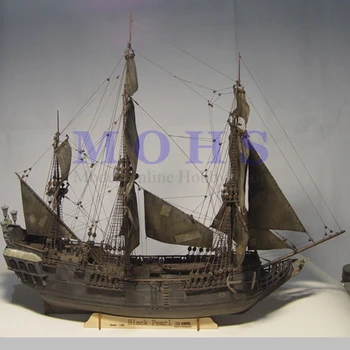 Дървена мащабна модел на кораба 1/96 Карибски Пирати, Черната перла, монтаж, класическа дървена плаване с лодка в комплект с модели на кораби