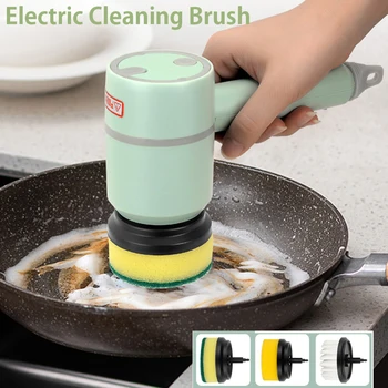 Електрическа Четка за почистване на Автоматична Безжична Четка за миене на съдове, акумулаторна чрез USB, кухня плочки за баня, професионални четки за почистване