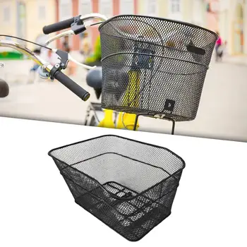 Задната част на велосипедна кошница с Голям капацитет, по-лека метална тел велосипедна товарен багажник за пътуване на электровелосипеде, планинско колоездене