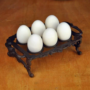 креативен титуляр за яйца, Чугун Контейнер За Съхранение на Яйца, Стелажи, Кухненски Органайзер, Приспособления за използване в кухнята, поставка за 6 яйца, подарък ръчна изработка