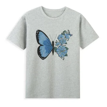 Креативна тениска със синя пеперуда, Готина Лятна Дамски Дрехи, Лидер на Продажбите, Брандираната риза, Модни Тениски A0181