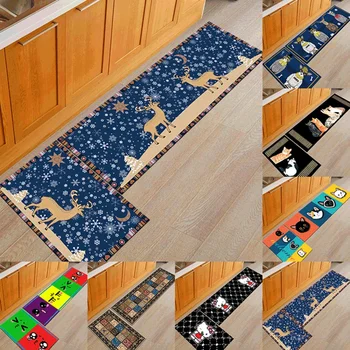 Кухненски килим от две части, cartoony мат врати в банята, комбиниран с кухненски подложка за пода, дълъг килим за пода