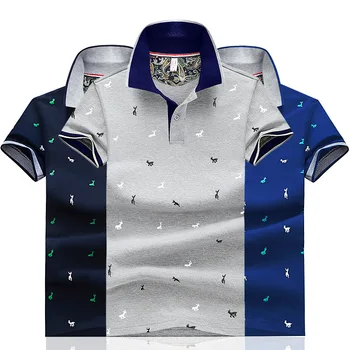 Летни Ризи с къси ръкави за Мъже, Ежедневни Тениска Поло с Модерен Принтом Fawn Цвят, Дишаща Тениска-поло с Отложным яка, Поло Hombre M-4XL