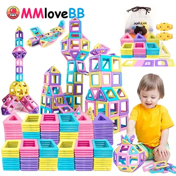 Магнитен конструктор мини размер за деца, цветни магнитни конструктори Macaron, детски магнити, играчки за момичета