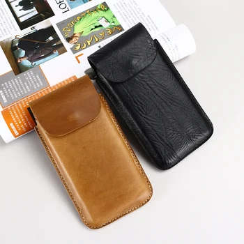 Мъжки Колан за мобилен телефон от естествена кожа, поясная чанта за Cubot KingKong Power, калъф за телефон, чанти