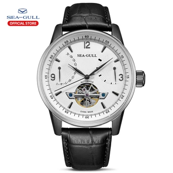 Мъжки часовник Seagull, автоматични механични часовници, бизнес и ежедневни мъжки ръчен часовник с кухи маховиком и многофункционален циферблат 219.327