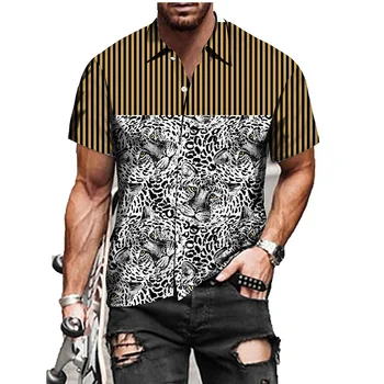 Най-новите мъжки Ежедневни ризи свободни с къс ръкав и отложным яка, копчета Реколта върховете лятна модни дрехи за мъже жилетка