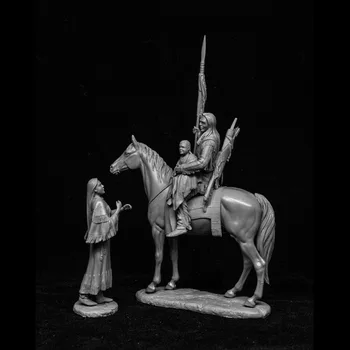 Нов В разглобено формата на 1/32 древна фэнтезийная ЖЕНА И КОН Комплект от Смола направи си САМ Играчка Неокрашенная модел от смола