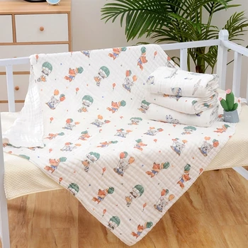 Памучни марлевое детско кърпи за баня за новородено е супер меко впитывающее кърпи за баня Може да се използва като одеяла 110x110 см