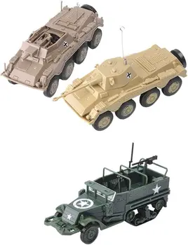 Пластмасова имитация на бронирани разузнавателни машини, набор от модели 1:72, полугусеничные играчки, определени за колекционери