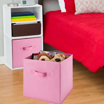 Сгъваем текстилен кутия за съхранение с Голям капацитет шкаф за съхранение с дръжка Сгъваем органайзер от нетъкан текстил, спестяващ пространство
