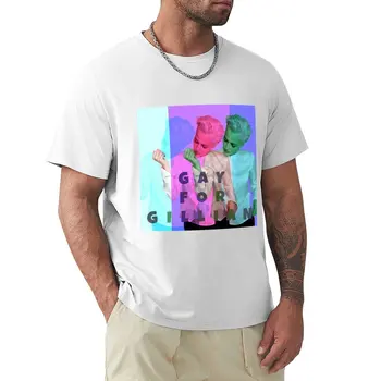 Тениска GAY FOR GILLIAN, эстетичная облекло, тениски за гиганти, риза с домашен любимец принтом за момчета, черни тениски за мъже