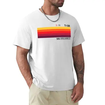 Тениска Sunset Video Cassette-VHS, тениски по поръчка, графична тениска, мъжки бели тениски с къс ръкав