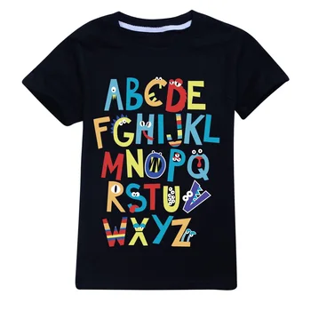 Тениска с азбука за момчета, детски тениски с принтом 
