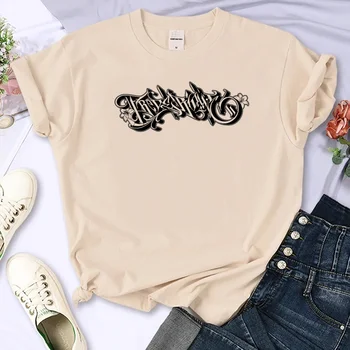 Топ с писмото принтом, дамски градинска облекло Y2K, забавни тениски, дрехи с аниме за момичета 2000-те години